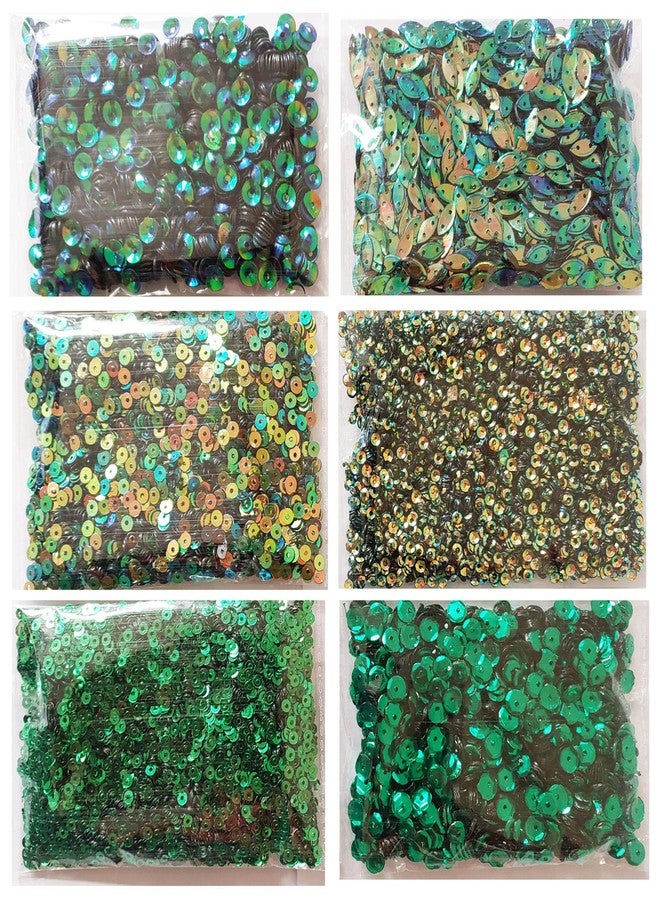 eshoppee Sequins Sitara, 150 gm Box Green Color Sequins for Jewellery Making Embroidery Material Art and Craft DIY kit, Glitter Sequince Rhinestones Beads (3) - Image 1